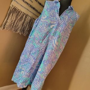 Cynthia Rowley Size 12 Linen Print Dress